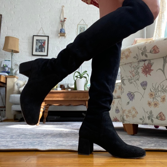Jonak thigh-high black suede boots size 38 - Picture 2 of 4